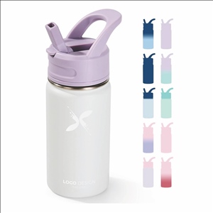 12oz Kids Water Bottle for School, Toddler Bottles with Straws, Stainless Steel Vacuum Insulated